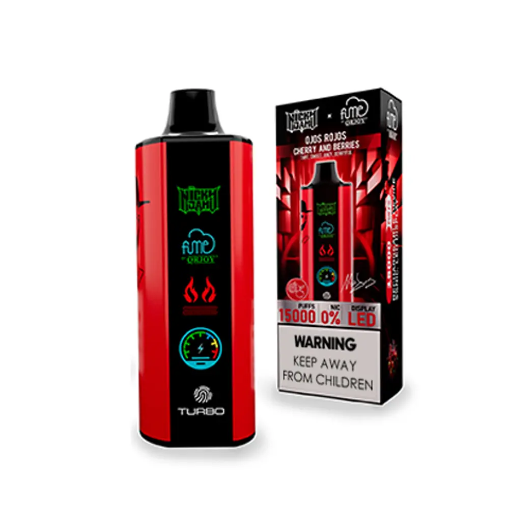 Vape Fume Nicky Jam 15000 Puff 0% Nic Ojos Rojos (Cherry Berries)