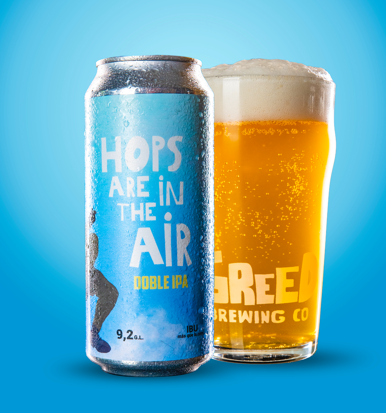 Cerveza Greed Hops In Are The Air Doble IPA 473cc